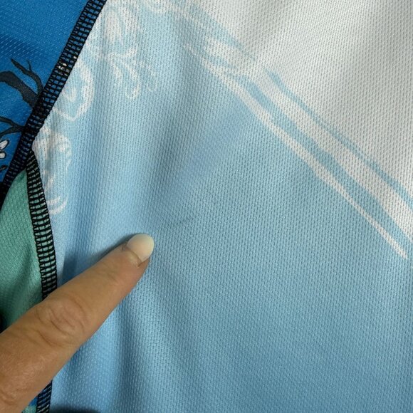 Primal Women's Cycling Jersey Small? Blue Birds Print Short Sleeve Back Pockets - Picture 10 of 11